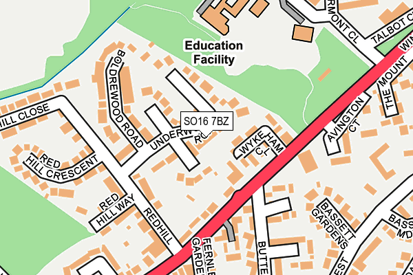 SO16 7BZ map - OS OpenMap – Local (Ordnance Survey)