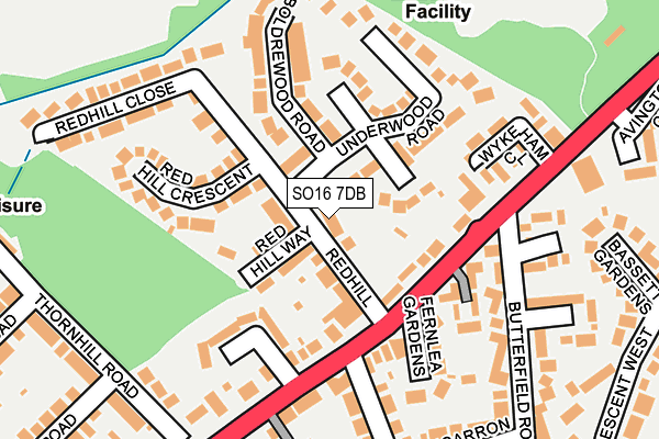 SO16 7DB map - OS OpenMap – Local (Ordnance Survey)