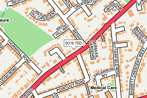 SO16 7DD map - OS OpenMap – Local (Ordnance Survey)