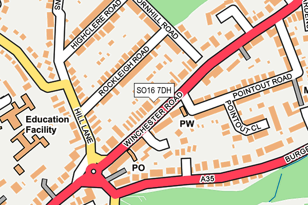 SO16 7DH map - OS OpenMap – Local (Ordnance Survey)