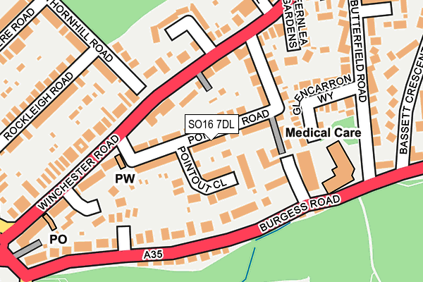 SO16 7DL map - OS OpenMap – Local (Ordnance Survey)