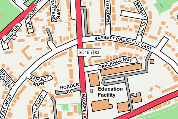 SO16 7DQ map - OS OpenMap – Local (Ordnance Survey)