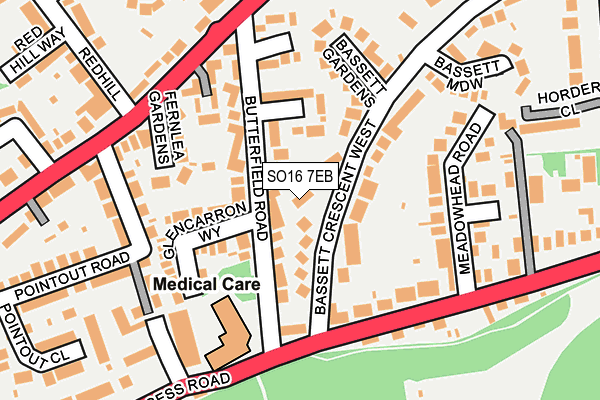 SO16 7EB map - OS OpenMap – Local (Ordnance Survey)