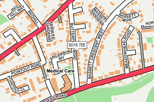 SO16 7EE map - OS OpenMap – Local (Ordnance Survey)