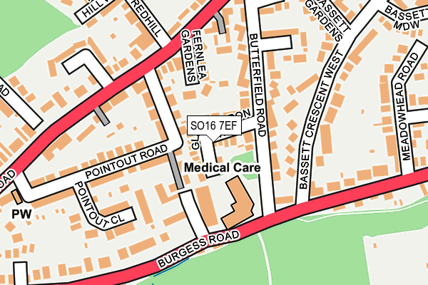 SO16 7EF map - OS OpenMap – Local (Ordnance Survey)