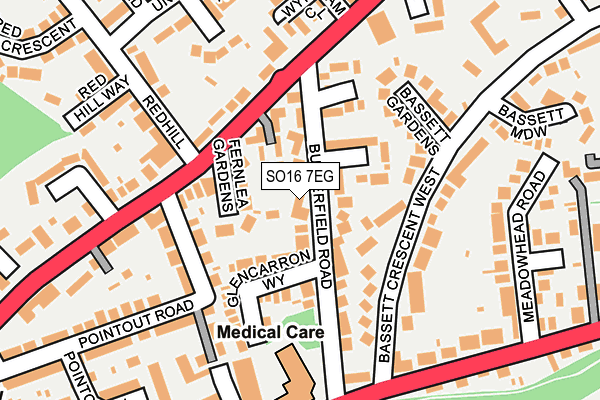 SO16 7EG map - OS OpenMap – Local (Ordnance Survey)