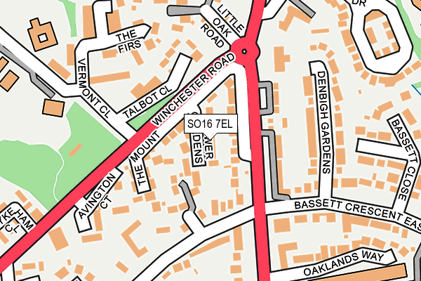 SO16 7EL map - OS OpenMap – Local (Ordnance Survey)