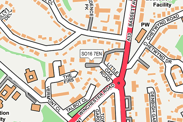 SO16 7EN map - OS OpenMap – Local (Ordnance Survey)