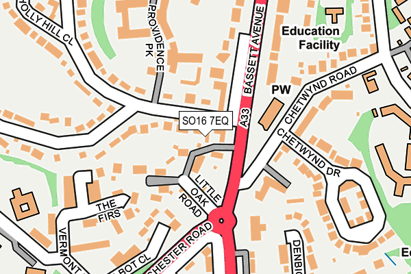 SO16 7EQ map - OS OpenMap – Local (Ordnance Survey)