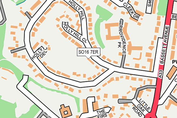 SO16 7ER map - OS OpenMap – Local (Ordnance Survey)