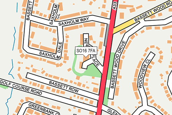 SO16 7FA map - OS OpenMap – Local (Ordnance Survey)