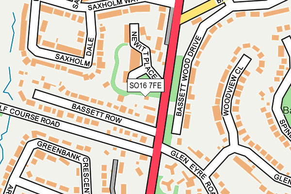 SO16 7FE map - OS OpenMap – Local (Ordnance Survey)