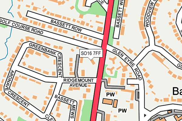 SO16 7FF map - OS OpenMap – Local (Ordnance Survey)