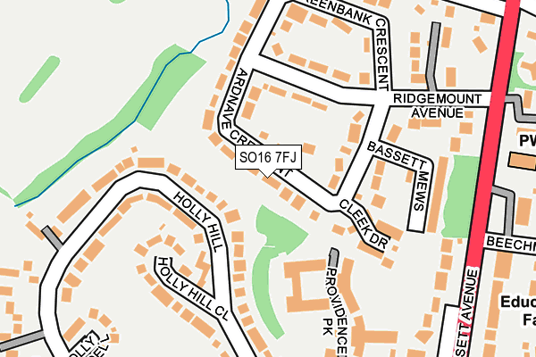 SO16 7FJ map - OS OpenMap – Local (Ordnance Survey)