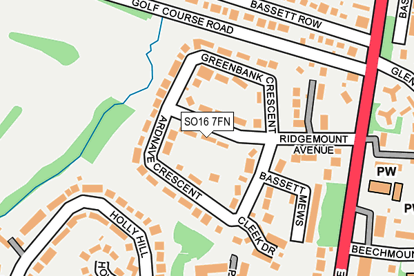 SO16 7FN map - OS OpenMap – Local (Ordnance Survey)