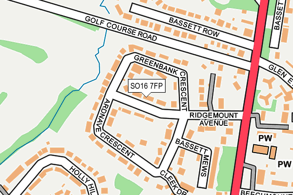 SO16 7FP map - OS OpenMap – Local (Ordnance Survey)