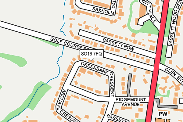 SO16 7FQ map - OS OpenMap – Local (Ordnance Survey)