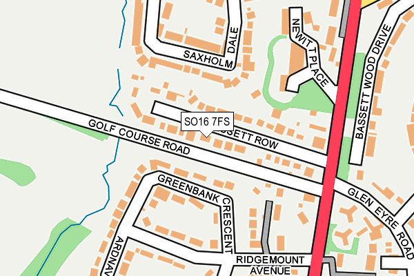 SO16 7FS map - OS OpenMap – Local (Ordnance Survey)