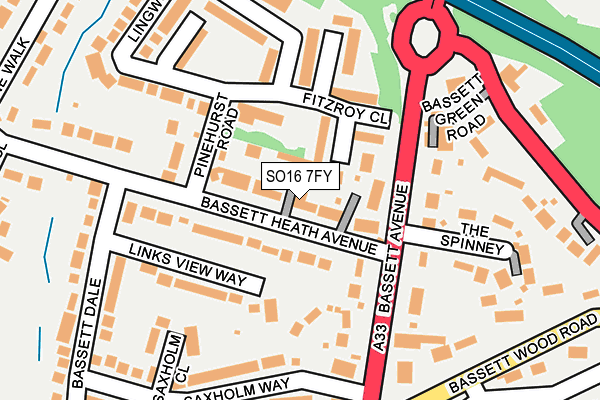 SO16 7FY map - OS OpenMap – Local (Ordnance Survey)