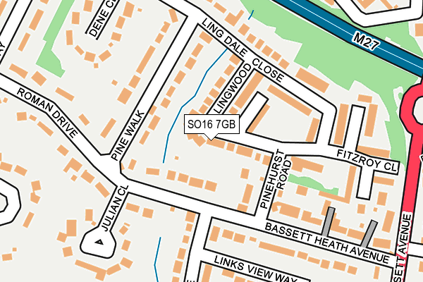SO16 7GB map - OS OpenMap – Local (Ordnance Survey)