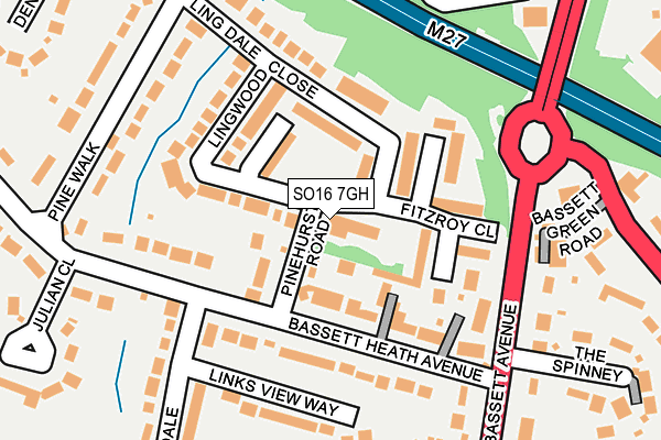 SO16 7GH map - OS OpenMap – Local (Ordnance Survey)