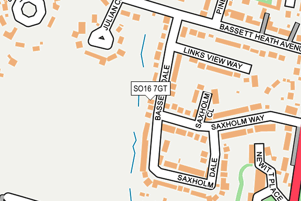 SO16 7GT map - OS OpenMap – Local (Ordnance Survey)