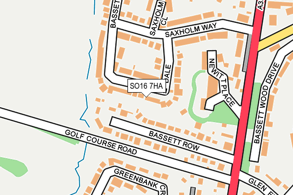SO16 7HA map - OS OpenMap – Local (Ordnance Survey)