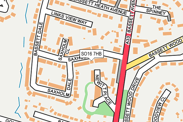 SO16 7HB map - OS OpenMap – Local (Ordnance Survey)