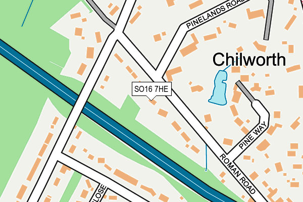 SO16 7HE map - OS OpenMap – Local (Ordnance Survey)