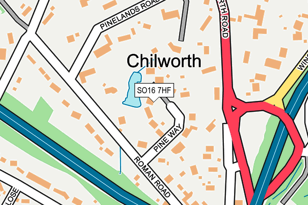 SO16 7HF map - OS OpenMap – Local (Ordnance Survey)