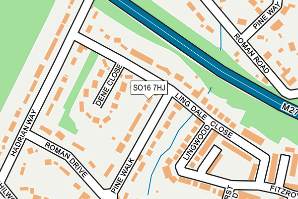 SO16 7HJ map - OS OpenMap – Local (Ordnance Survey)