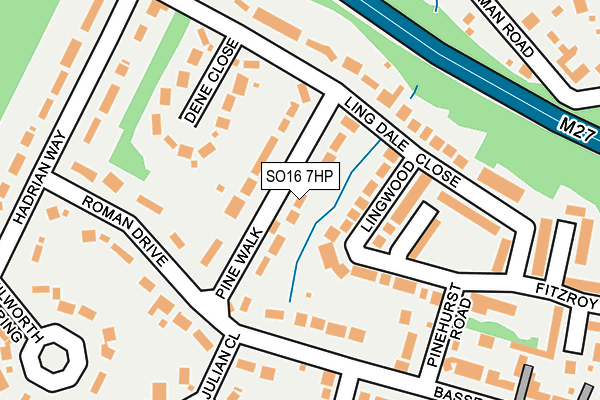 SO16 7HP map - OS OpenMap – Local (Ordnance Survey)