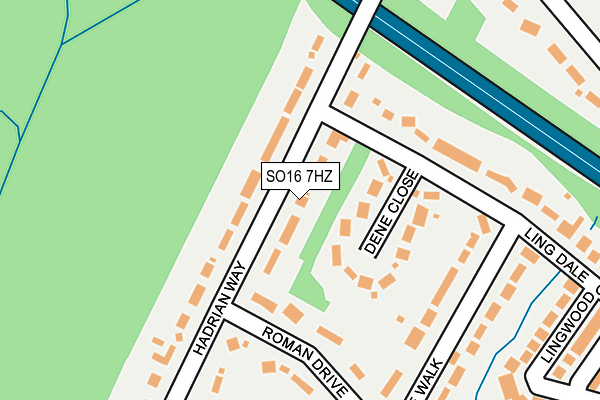 SO16 7HZ map - OS OpenMap – Local (Ordnance Survey)