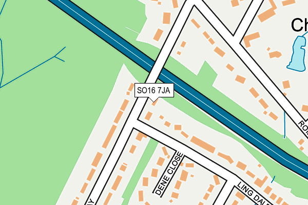 SO16 7JA map - OS OpenMap – Local (Ordnance Survey)