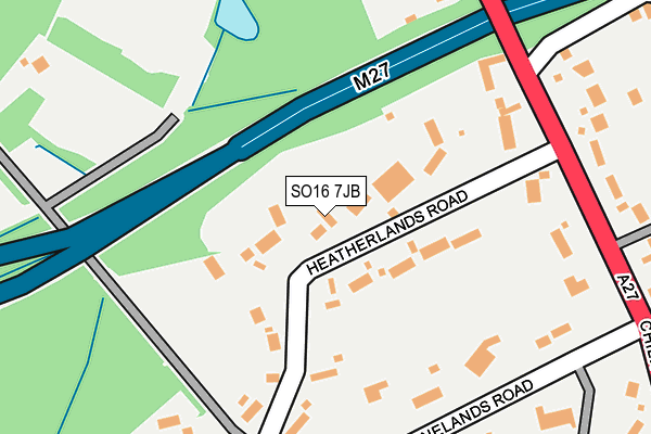 SO16 7JB map - OS OpenMap – Local (Ordnance Survey)