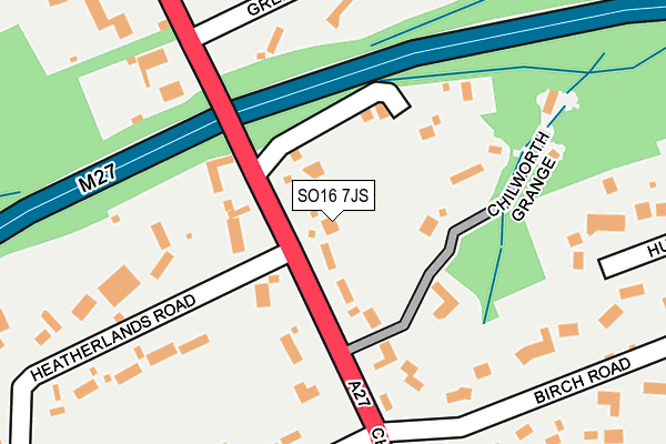 SO16 7JS map - OS OpenMap – Local (Ordnance Survey)