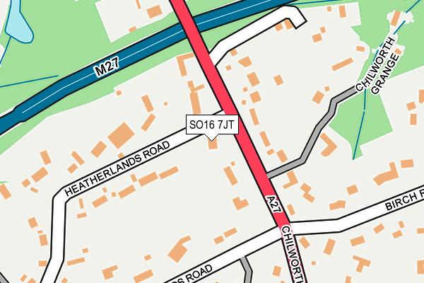 SO16 7JT map - OS OpenMap – Local (Ordnance Survey)