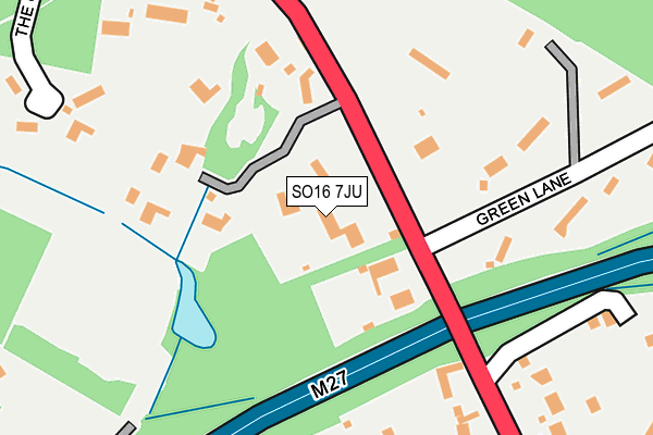 SO16 7JU map - OS OpenMap – Local (Ordnance Survey)