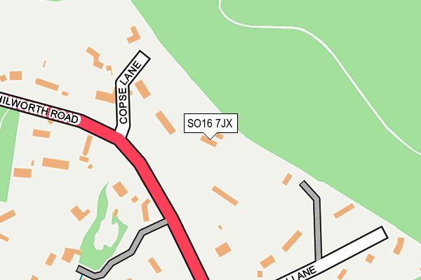 SO16 7JX map - OS OpenMap – Local (Ordnance Survey)