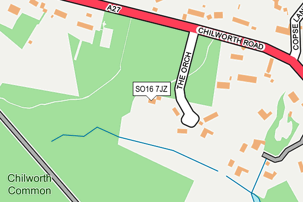 SO16 7JZ map - OS OpenMap – Local (Ordnance Survey)