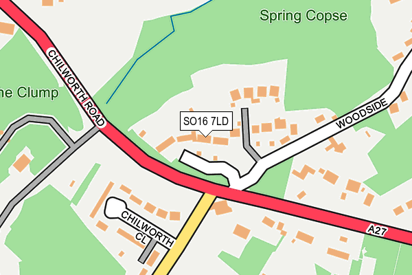 SO16 7LD map - OS OpenMap – Local (Ordnance Survey)