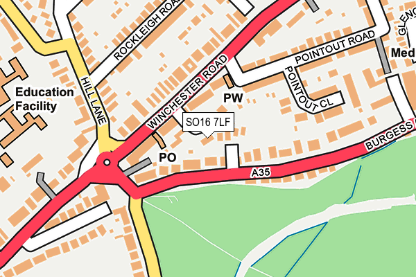 SO16 7LF map - OS OpenMap – Local (Ordnance Survey)
