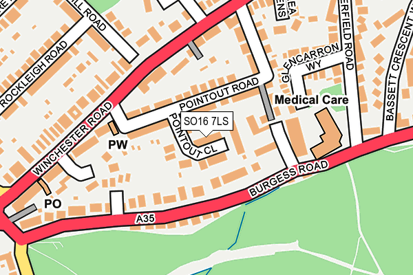 SO16 7LS map - OS OpenMap – Local (Ordnance Survey)