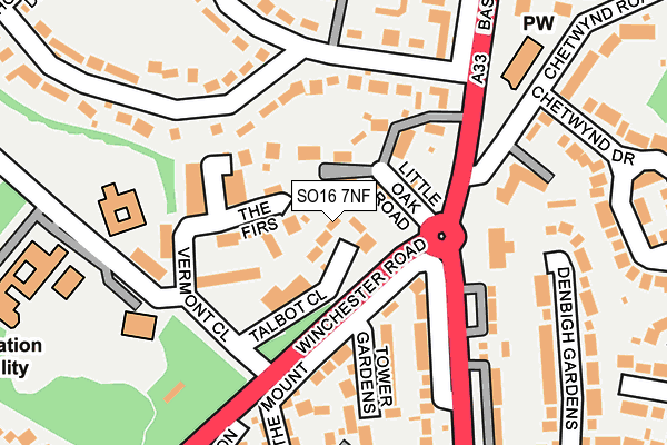 SO16 7NF map - OS OpenMap – Local (Ordnance Survey)