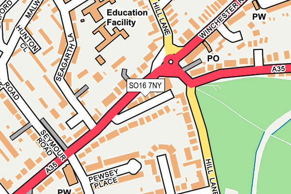 SO16 7NY map - OS OpenMap – Local (Ordnance Survey)