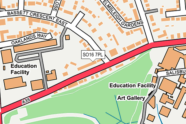 SO16 7PL map - OS OpenMap – Local (Ordnance Survey)