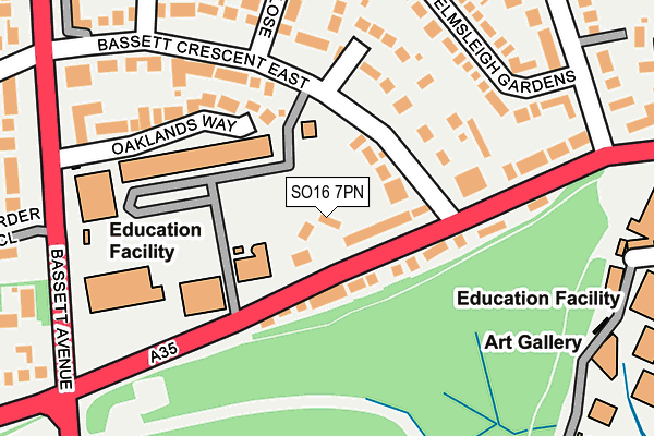 SO16 7PN map - OS OpenMap – Local (Ordnance Survey)