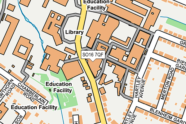 SO16 7QF map - OS OpenMap – Local (Ordnance Survey)