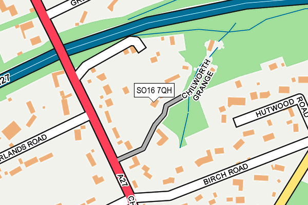 SO16 7QH map - OS OpenMap – Local (Ordnance Survey)