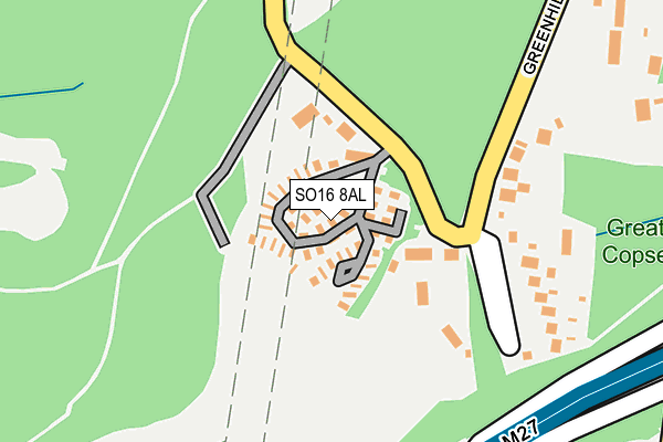 SO16 8AL map - OS OpenMap – Local (Ordnance Survey)